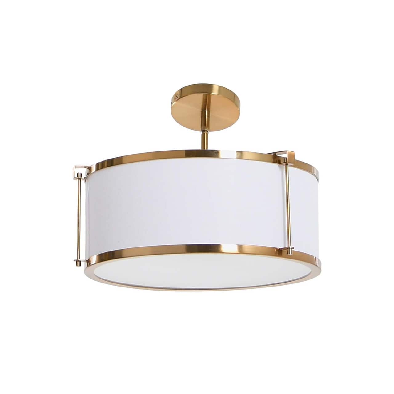 Hello Honey® 10" Metal Semi-Flush Mount Ceiling Light with Captured Linen Shade